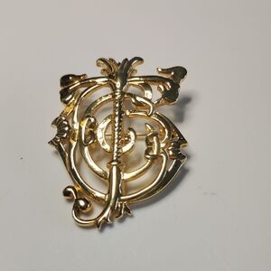 Carolee Gold-tone Filigree Brooch